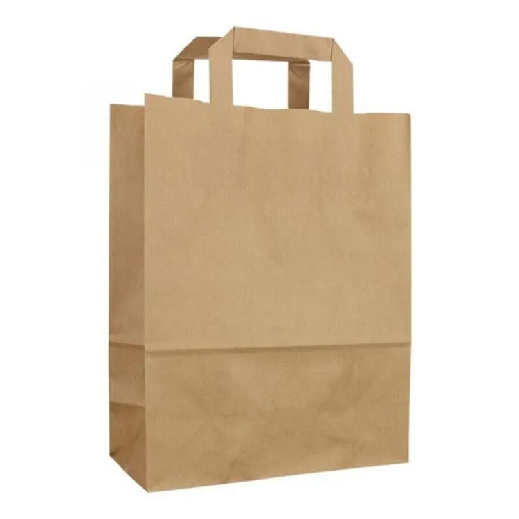 Sac en papier kraft avec poignée en papier plat